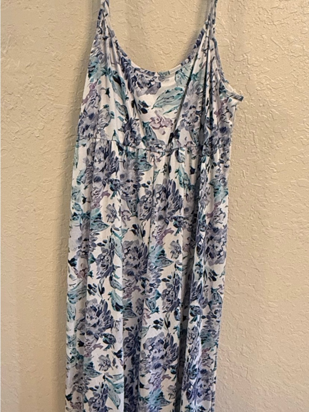Floral Maxi Slip pant romper in White with Blue & Teal Flowers